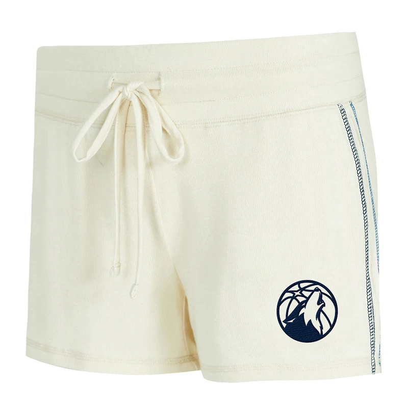 Women's Concepts Sport Cream Minnesota Timberwolves Kaki Hacci Knit Long Sleeve Top & Shorts Set