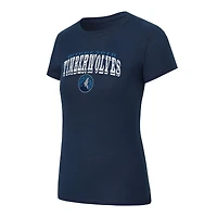 Ensemble pyjama en flanelle bleu marine/gris pour femme Concepts Sport des Timberwolves du Minnesota Avondale avec t-shirt et pantalon