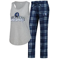 Ensemble débardeur et pantalon pour femme Concepts Sport Navy Minnesota Timberwolves Regulate
