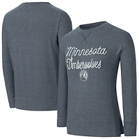 T-shirt à manches longues en jersey Rigor bleu marine pour femme Concepts Sport des Minnesota Timberwolves