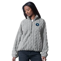 Pull demi-zippé G-III 4Her pour femme par Carl Banks, gris, des Minnesota Timberwolves Champ