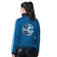 Veste de survêtement zippée à paillettes G-III 4Her by Carl Banks pour femme bleu marine/bleu des Minnesota Timberwolves Rebel
