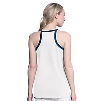 Women's G-III 4Her by Carl Banks White Minnesota Timberwolves Curveball Racerback Scoop Neck Slub Tank Top