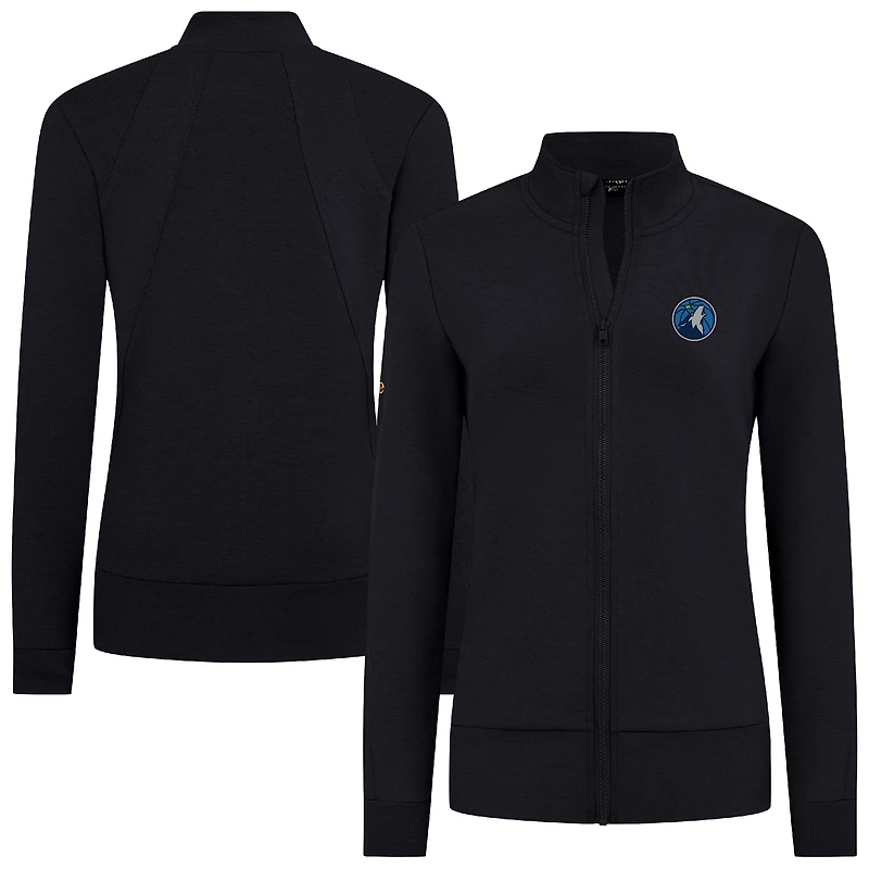 Veste zippée Shine noire pour femme Levelwear des Minnesota Timberwolves