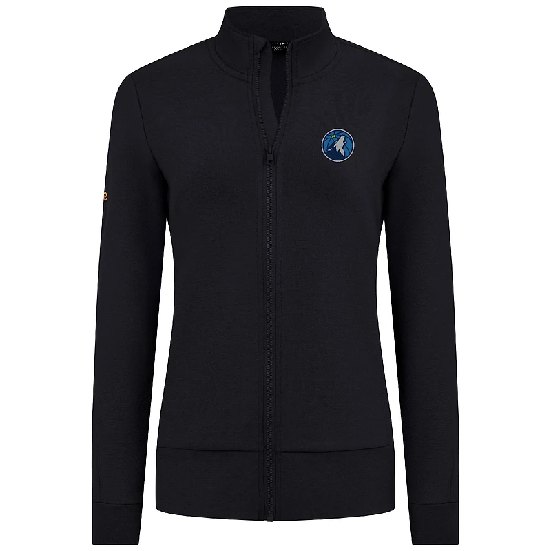 Veste zippée Shine noire pour femme Levelwear des Minnesota Timberwolves