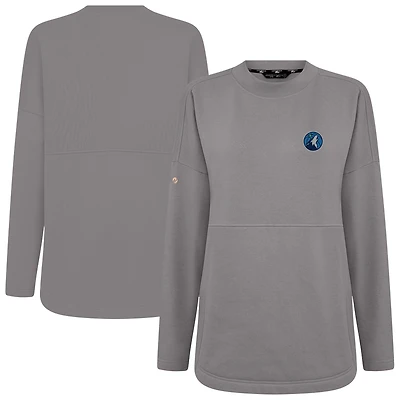 Women's Levelwear Gray Minnesota Timberwolves Beaudry Pullover Sweatshirt