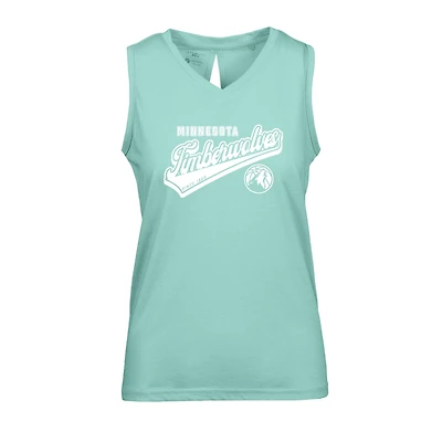 Women's Levelwear Mint Minnesota Timberwolves Paisley Sweep V-Neck Tank Top