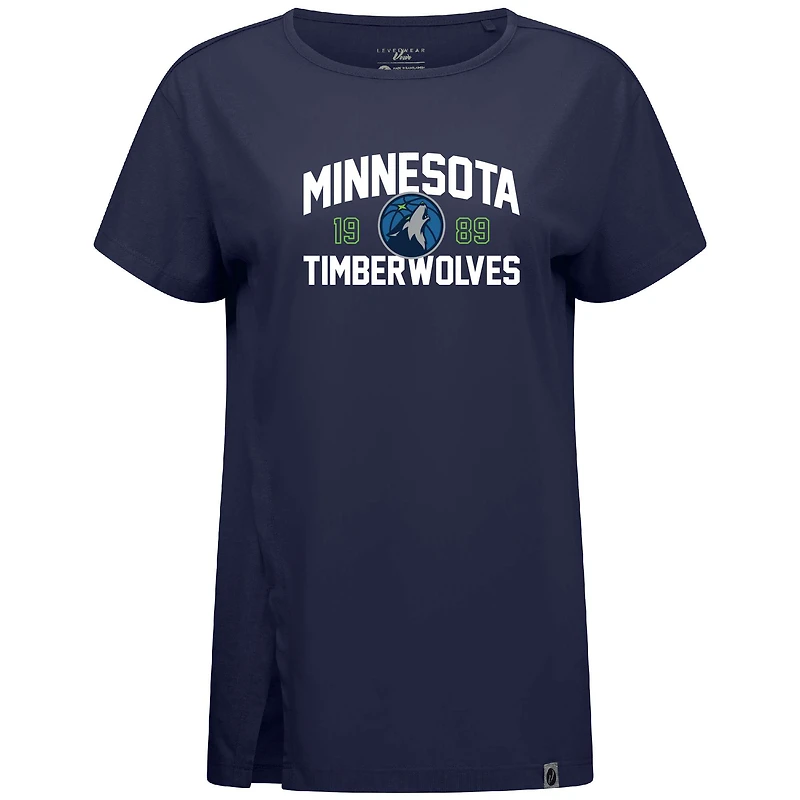 Women's Levelwear Navy Minnesota Timberwolves Influx T-Shirt