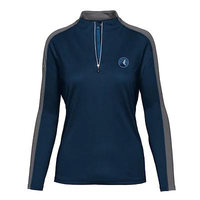 Women's Levelwear Navy Minnesota Timberwolves Remi Insignia Core Quarter-Zip Pullover Top