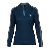 Women's Levelwear Navy Minnesota Timberwolves Remi Insignia Core Quarter-Zip Pullover Top