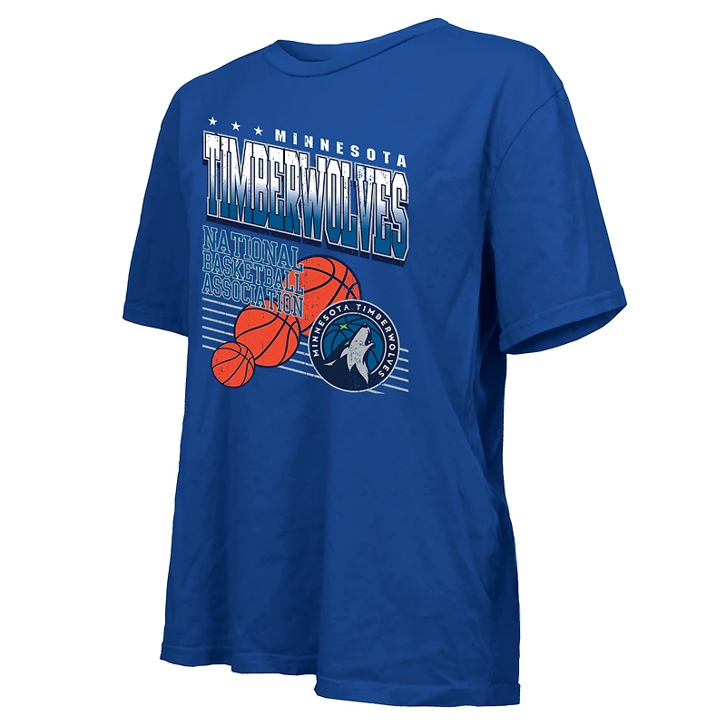 T-shirt surdimensionné pour femme Majestic Threads Royal Minnesota Timberwolves