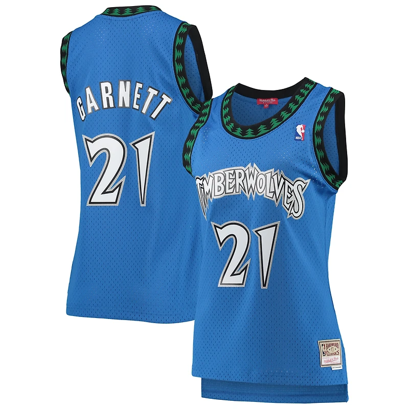 Women's Mitchell & Ness Kevin Garnett Blue Minnesota Timberwolves  Hardwood Classics Swingman Jersey