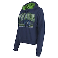 Sweat à capuche boxy bleu marine Minnesota Timberwolves New Era pour femme
