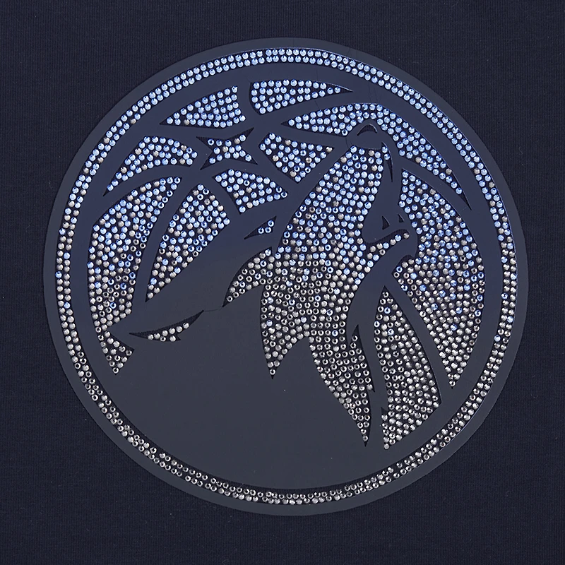 T-shirt court et boxy pour femme Pro Standard bleu marine Minnesota Timberwolves Jewels