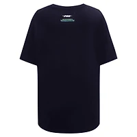 T-shirt Pro Standard bleu marine Minnesota Timberwolves Script Boyfriend pour femmes