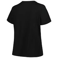 Women's Profile Black Minnesota Timberwolves Plus Arch Over Logo V-Neck T-Shirt