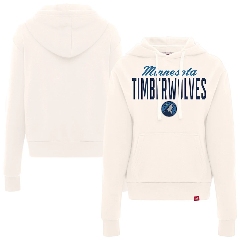 Women's Sportiqe  Cream Minnesota Timberwolves Ava Boxy Tri-Blend Pullover Hoodie