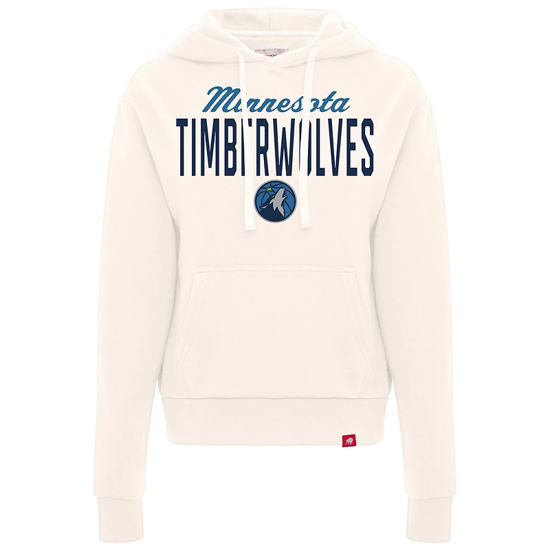 Women's Sportiqe  Cream Minnesota Timberwolves Ava Boxy Tri-Blend Pullover Hoodie