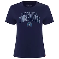 T-shirt Sportiqe bleu marine pour femme, coupe boxy Arcadia des Minnesota Timberwolves