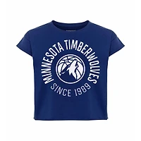T-shirt court Sportiqe bleu marine pour femme, collection authentique Alana des Timberwolves du Minnesota