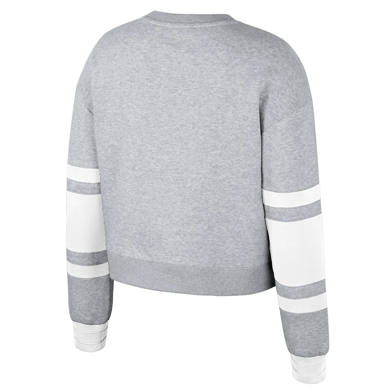 Women's Stadium Essentials Heather Gray Minnesota Timberwolves 2024/25 City Edition Scrimmage Cropped Pullover Sweatshirt