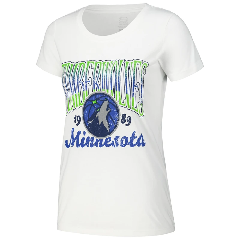 T-shirt blanc Stadium Essentials Minnesota Timberwolves Sky High pour femmes