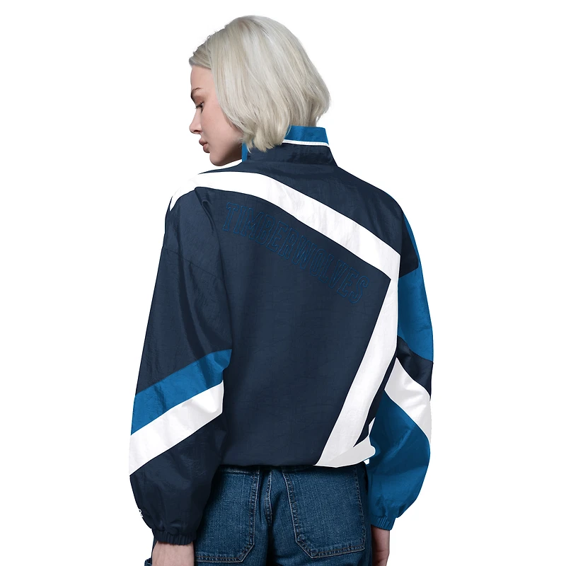Veste zippée pour femme Starter bleu marine/bleu des Minnesota Timberwolves, 1er trimestre