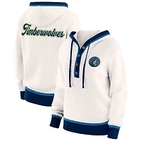Women's WEAR by Erin Andrews Cream Minnesota Timberwolves Plus Hoodie Sweater