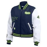 Veste courte zippée entièrement Minnesota Timberwolves bleu marine/blanc pour femme WEAR by Erin Andrews