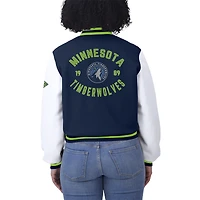 Veste courte zippée entièrement Minnesota Timberwolves bleu marine/blanc pour femme WEAR by Erin Andrews