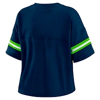 T-shirt à col en V blocs de couleurs bleu marine Minnesota Timberwolves pour femme WEAR by Erin Andrews