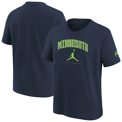 Youth Jordan Brand Navy Minnesota Timberwolves Essential Cities T-Shirt