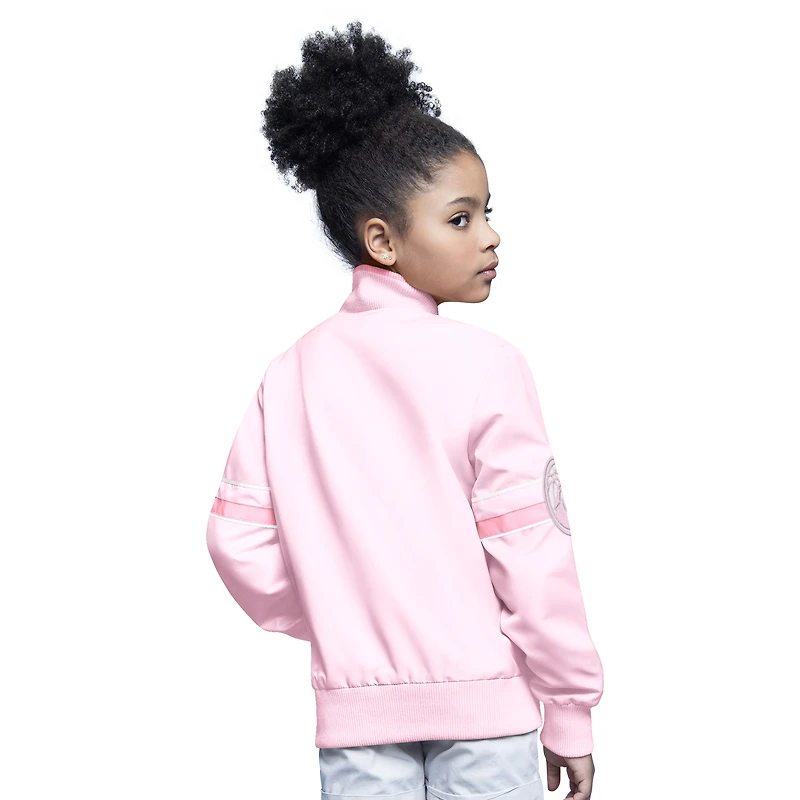 Youth Starter  Light Pink Minnesota Timberwolves Arena Full-Snap Varsity Jacket