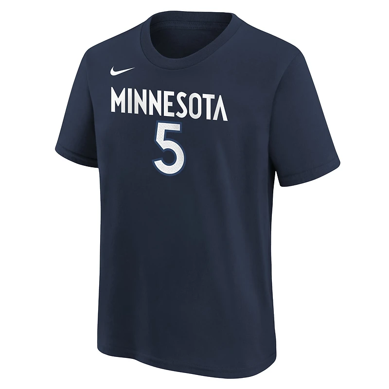 Youth Anthony Edwards Navy Minnesota Timberwolves Icon Name & Number T-Shirt
