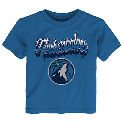 Youth  Blue Minnesota Timberwolves Bubbly Script T-Shirt