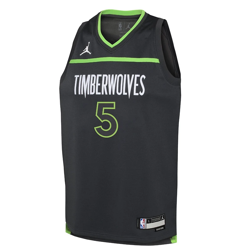 Youth Jordan Brand Anthony Edwards Black Minnesota Timberwolves Swingman Jersey - Statement Edition
