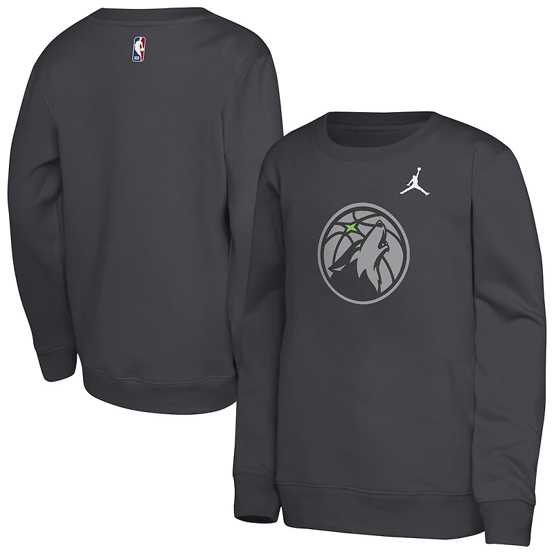 Youth Jordan Brand Gray Minnesota Timberwolves Courtside Statement Edition Sweatshirt