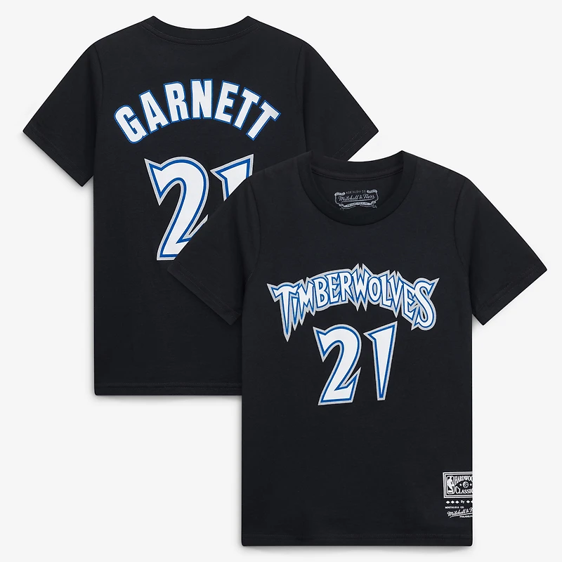 T-shirt avec nom et numéro Kevin Garnett Minnesota Timberwolves Hardwood Classics pour jeune