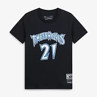 Youth Kevin Garnett Black Minnesota Timberwolves Hardwood Classics Name & Number T-Shirt