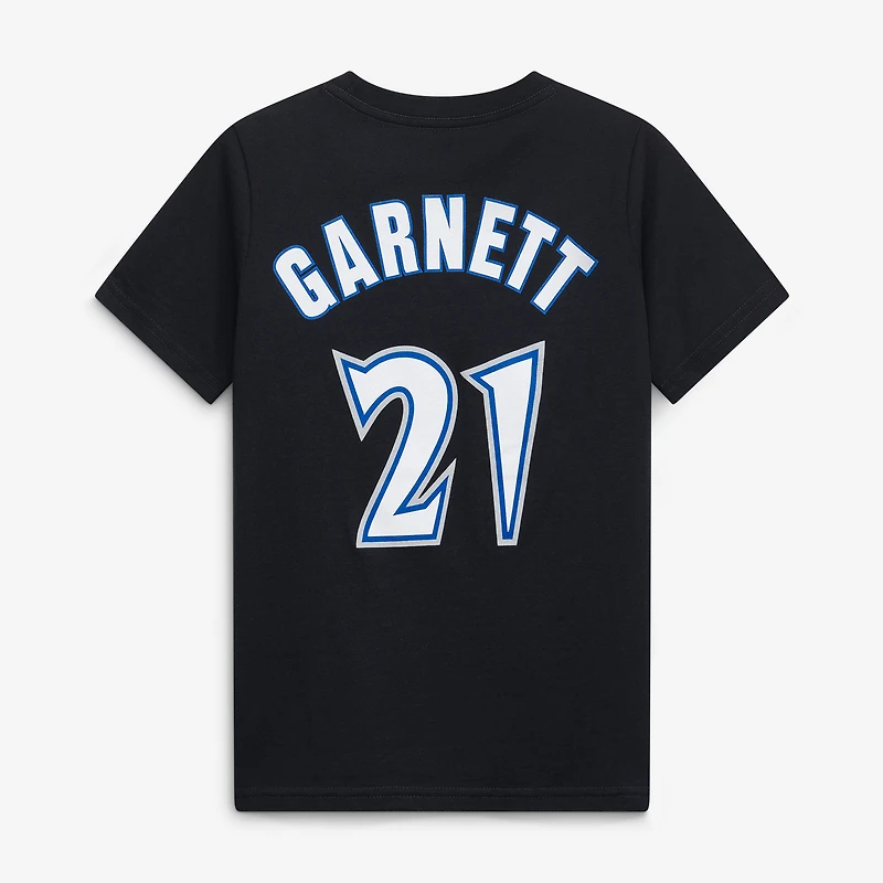 Youth Kevin Garnett Black Minnesota Timberwolves Hardwood Classics Name & Number T-Shirt