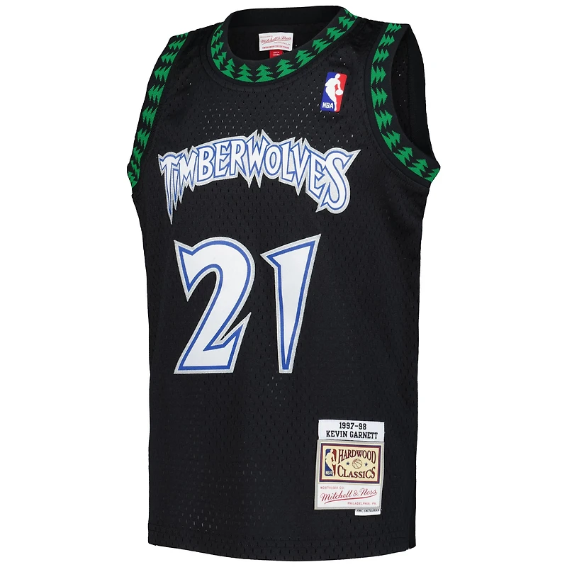 Maillot Swingman noir Mitchell & Ness Kevin Garnett des Minnesota Timberwolves 1997/98 Hardwood Classics