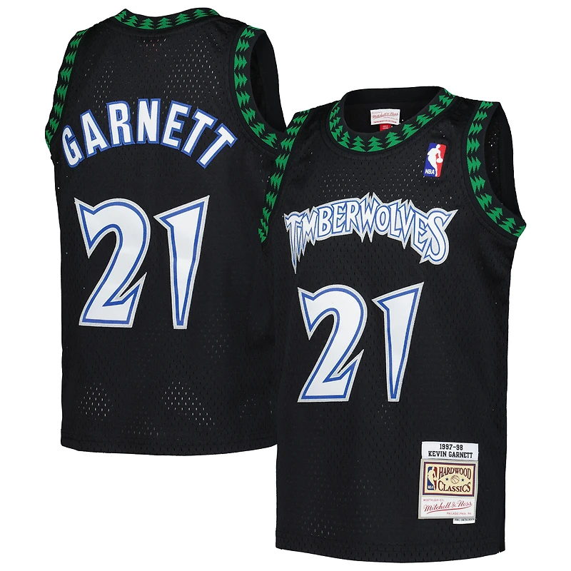 Maillot Swingman noir Mitchell & Ness Kevin Garnett des Minnesota Timberwolves 1997/98 Hardwood Classics