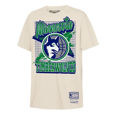 T-shirt Mitchell & Ness Natural Minnesota Timberwolves Hardwood Classics pour enfant, style rétro