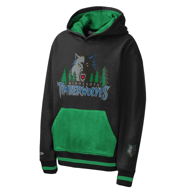 Sweat à capuche en polaire Mitchell & Ness bleu marine pour enfant, Minnesota Timberwolves Playmaker Fashion