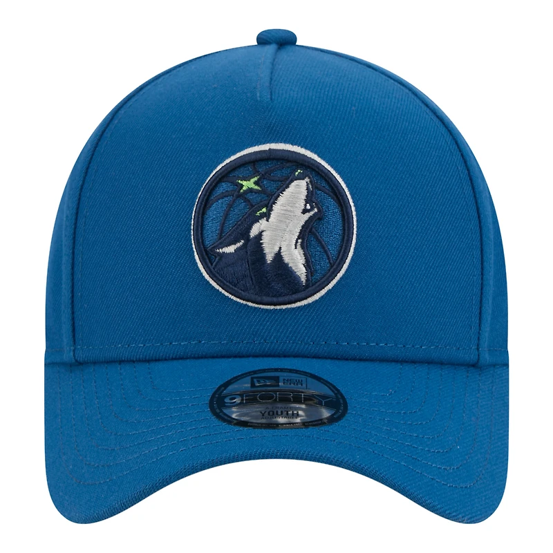 Casquette ajustable New Era bleue Minnesota Timberwolves 9FORTY pour jeunes
