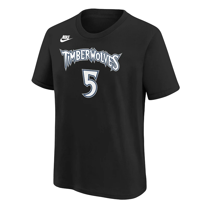 T-shirt Nike Anthony Edwards noir pour jeune, avec nom et numéro des Minnesota Timberwolves - Édition classique