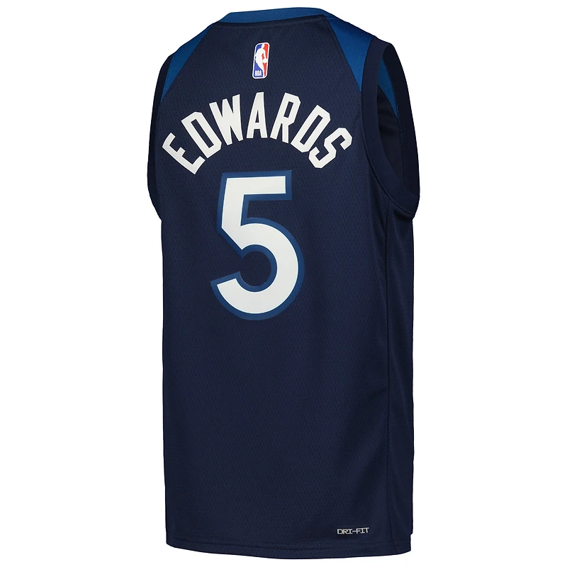Youth Nike Anthony Edwards Navy Minnesota Timberwolves Swingman Jersey - Icon Edition