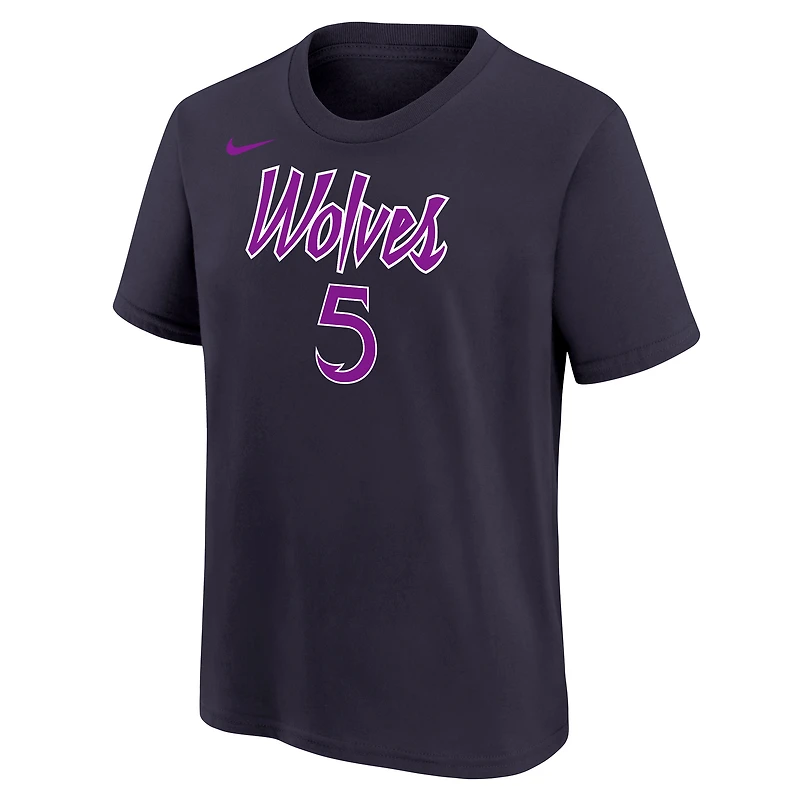 T-shirt Nike Anthony Edwards violet Minnesota Timberwolves édition City 2025/26 pour enfant, avec nom et numéro