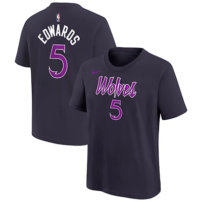 Youth Nike Anthony Edwards Purple Minnesota Timberwolves 2025/26 City Edition Name & Number T-Shirt