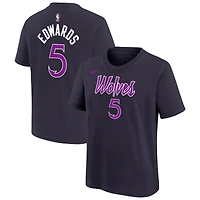 Youth Nike Anthony Edwards Purple Minnesota Timberwolves 2025/26 City Edition Name & Number T-Shirt